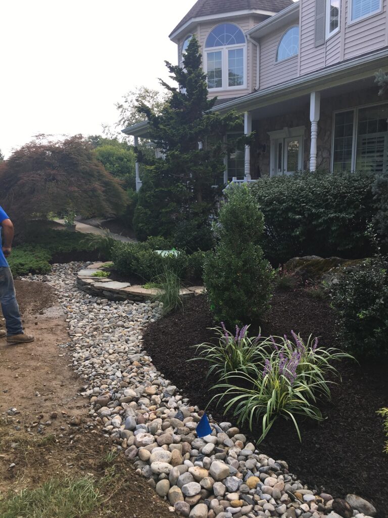 landscaping - beds and trench for propane line