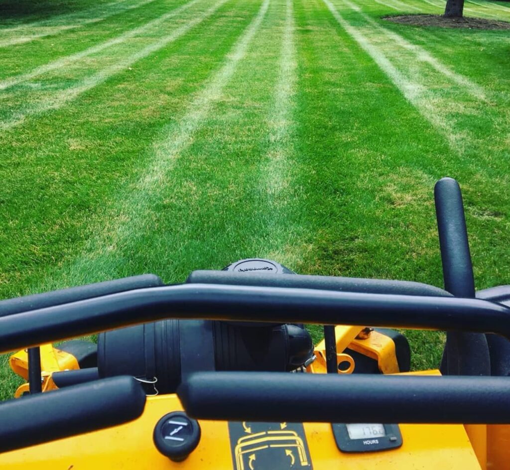 mowing a customer's lawn in Rockland County